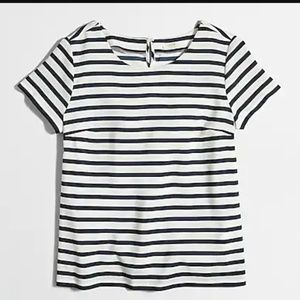 Navy/White Striped Chiffon T Shirt from J. Crew
